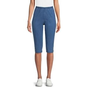 Real Size Womens Capri Pants 17" Stretch Pull On Medium Sandblast Size S